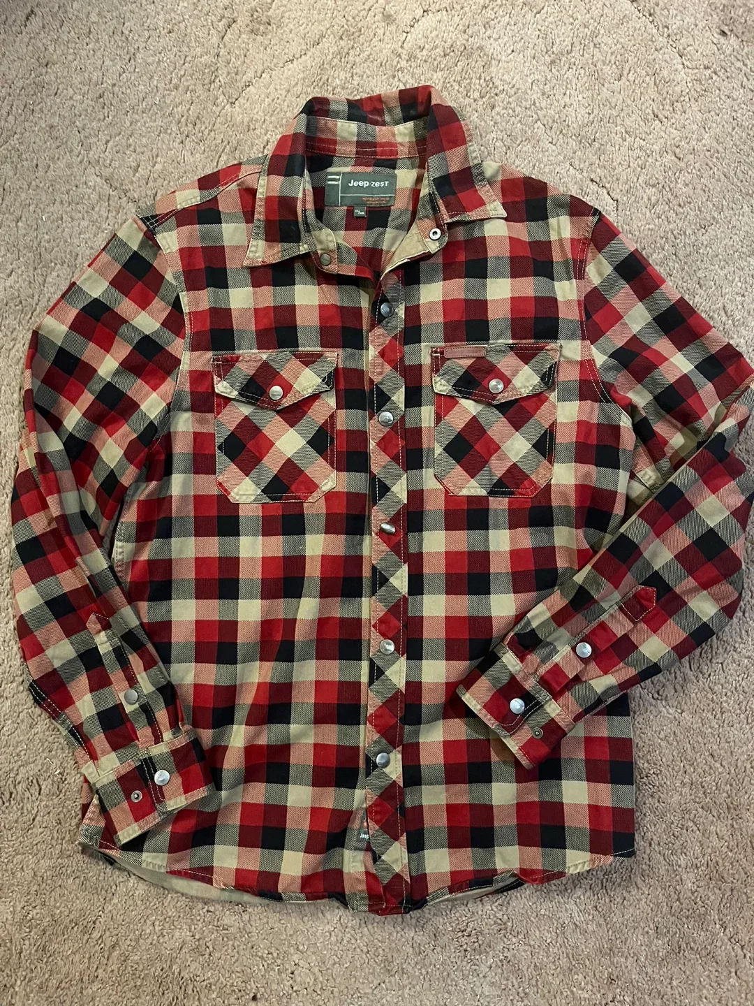 Vintage Jeep-zest Plaid Flannel Shirt