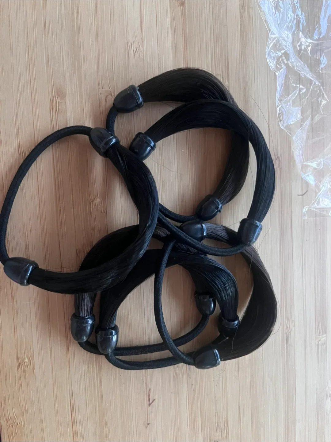 Hair Ties with Synthetic Hair - Black thumbnail