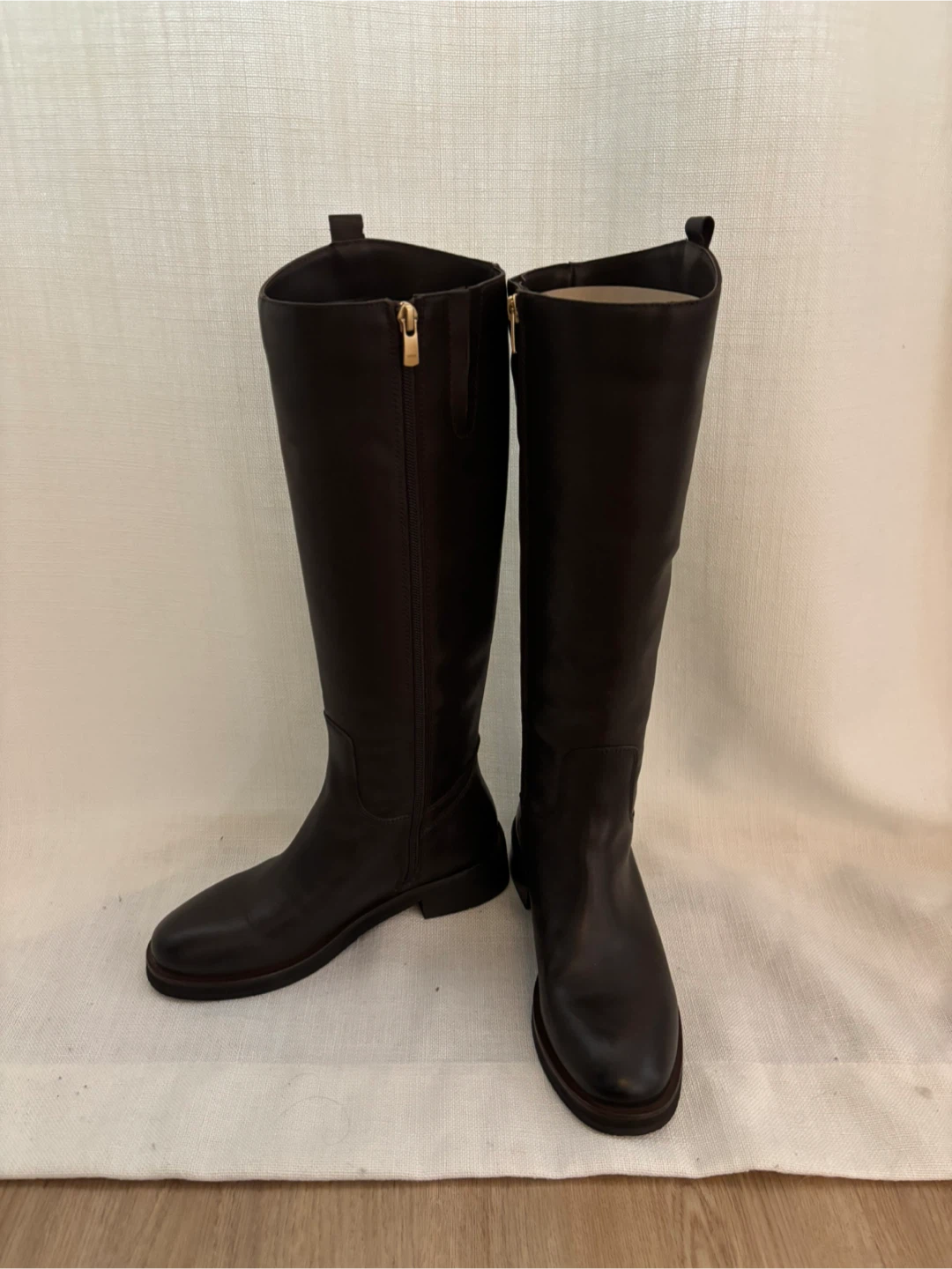 Brown Leather Knee-High Boots - Size 36 - photo 3