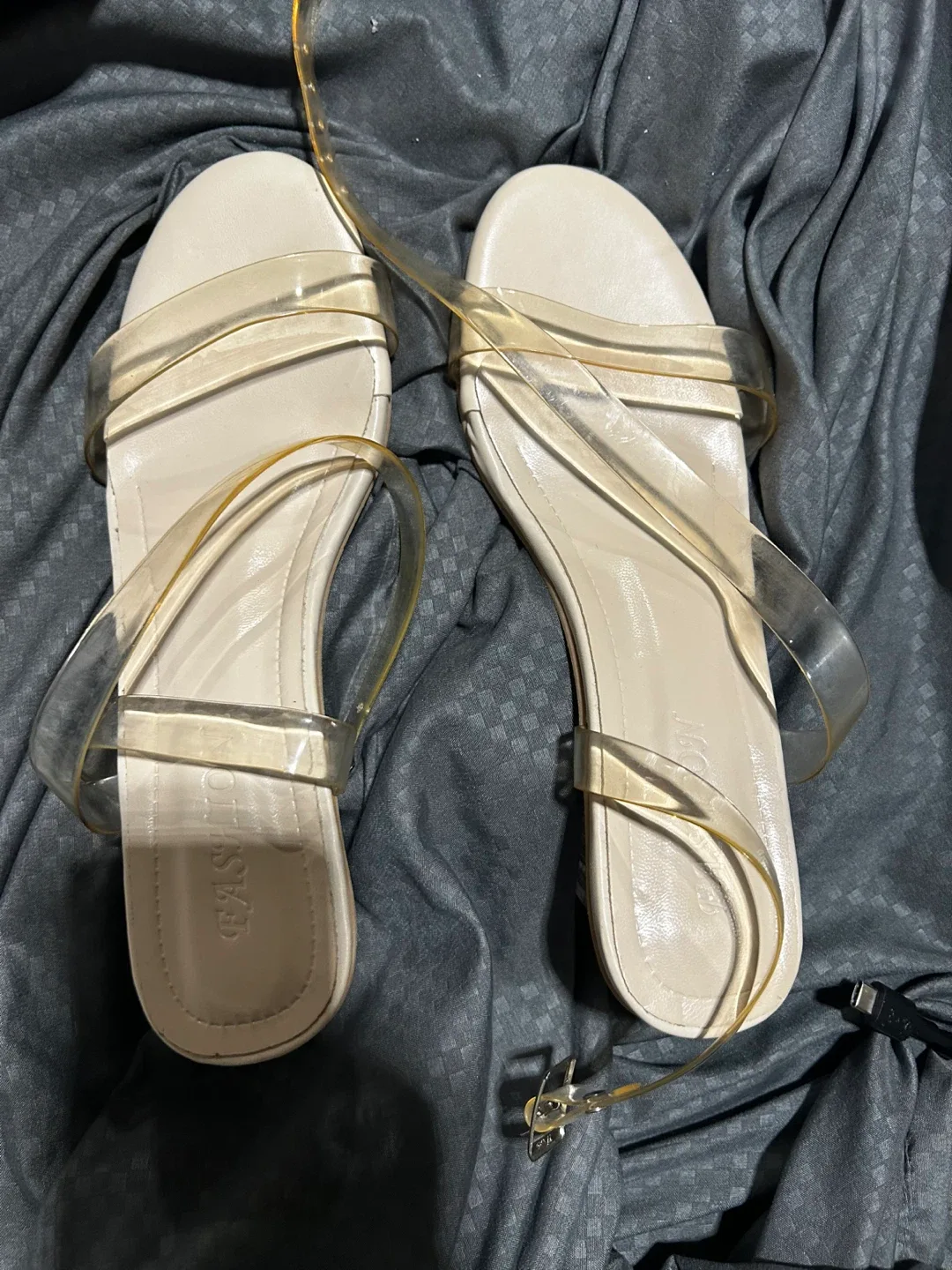 Fashion Clear Strap Sandals - Size 7 thumbnail
