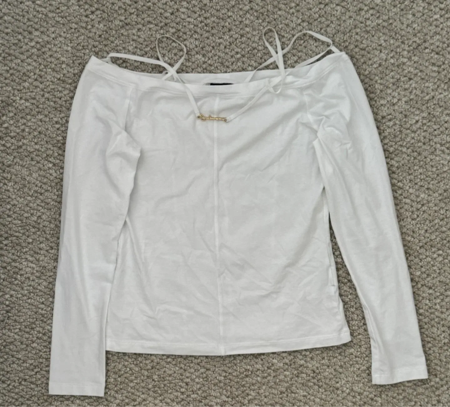 Jacquemus White Le papier Off Shoulder image indicator(4)