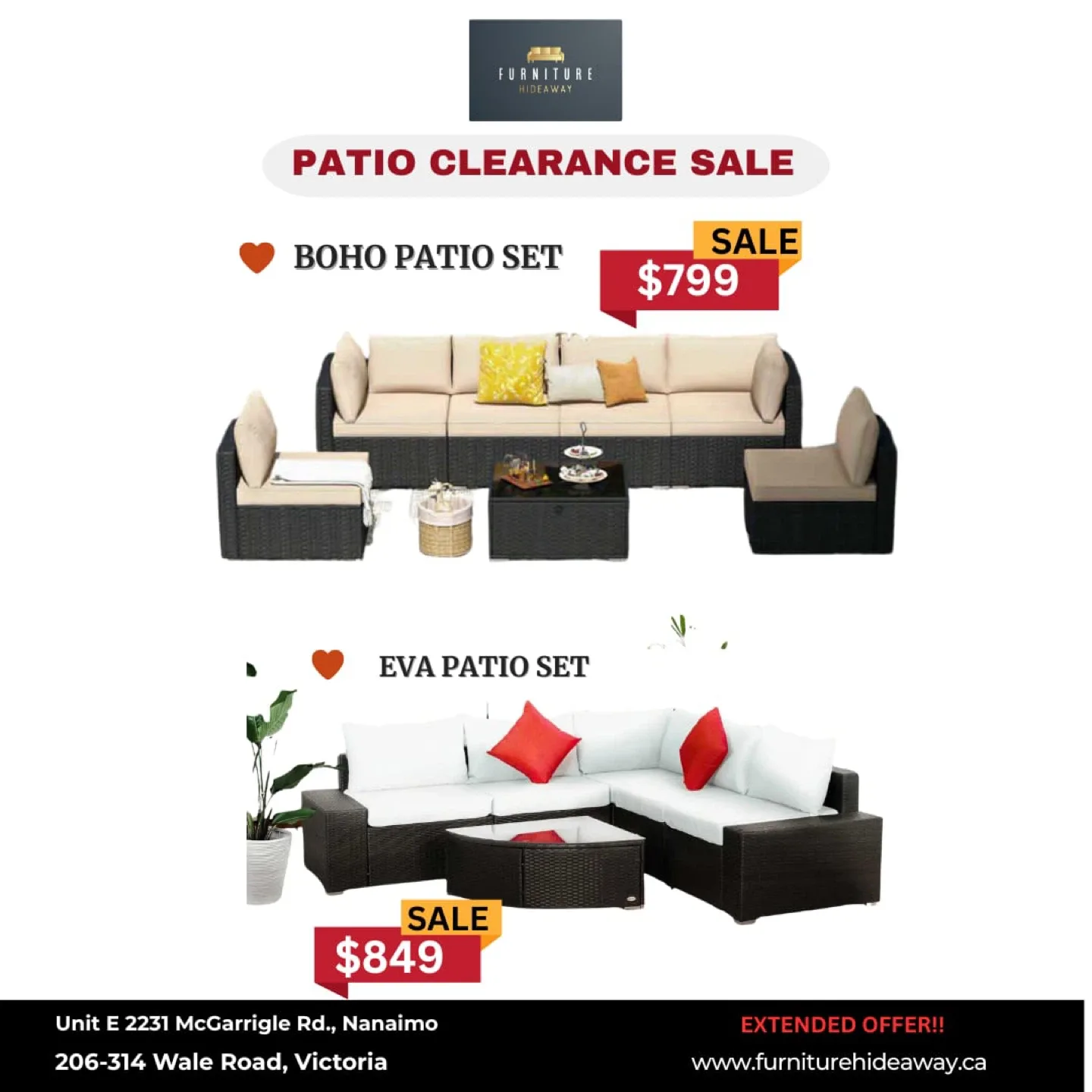 🚨EXTENDED! OUTDOOR PATIO CLEARANCE SALE- includes Warranty! 🛋️✨ image indicator(2)