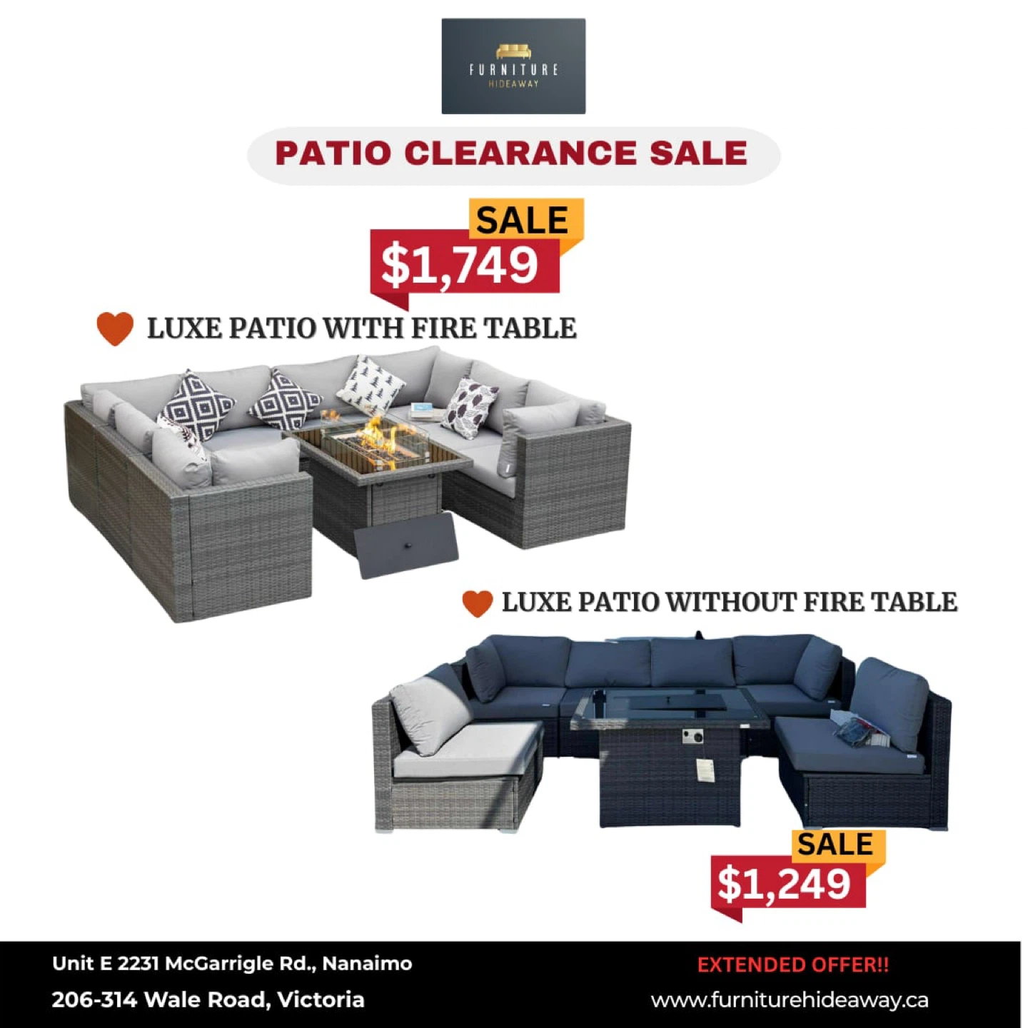 🚨EXTENDED! OUTDOOR PATIO CLEARANCE SALE- includes Warranty! 🛋️✨