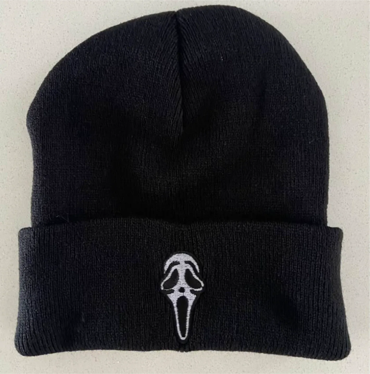 NEW Halloween Scream Ghostface Black Beanie image indicator(2)