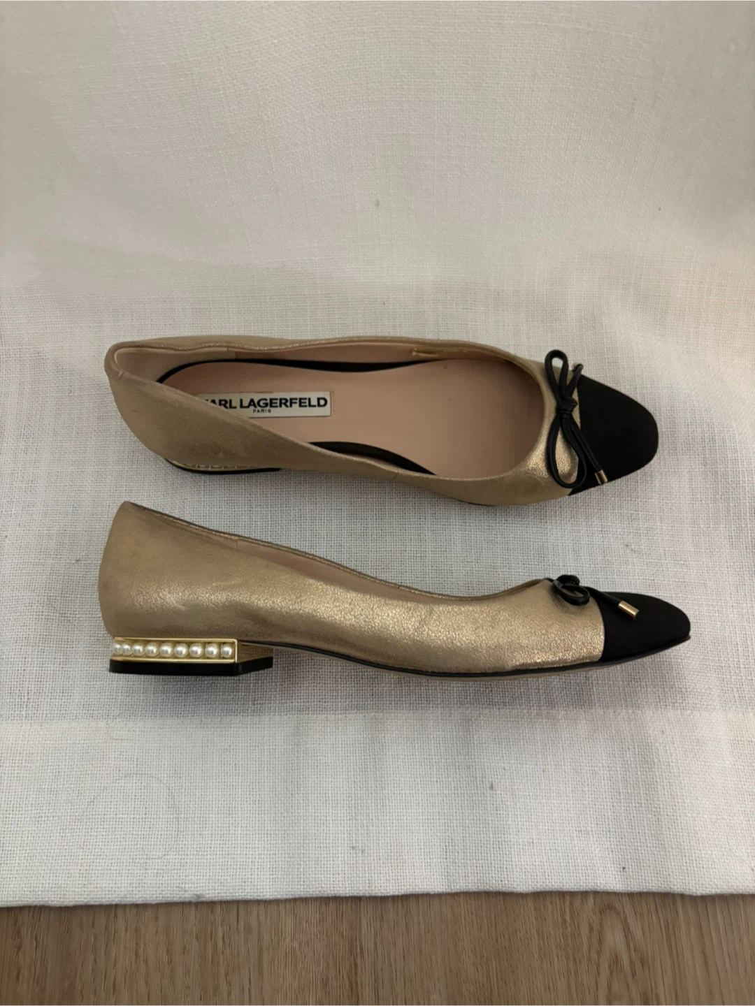 Karl Lagerfeld Paris Gold Ballet Flats - photo 3