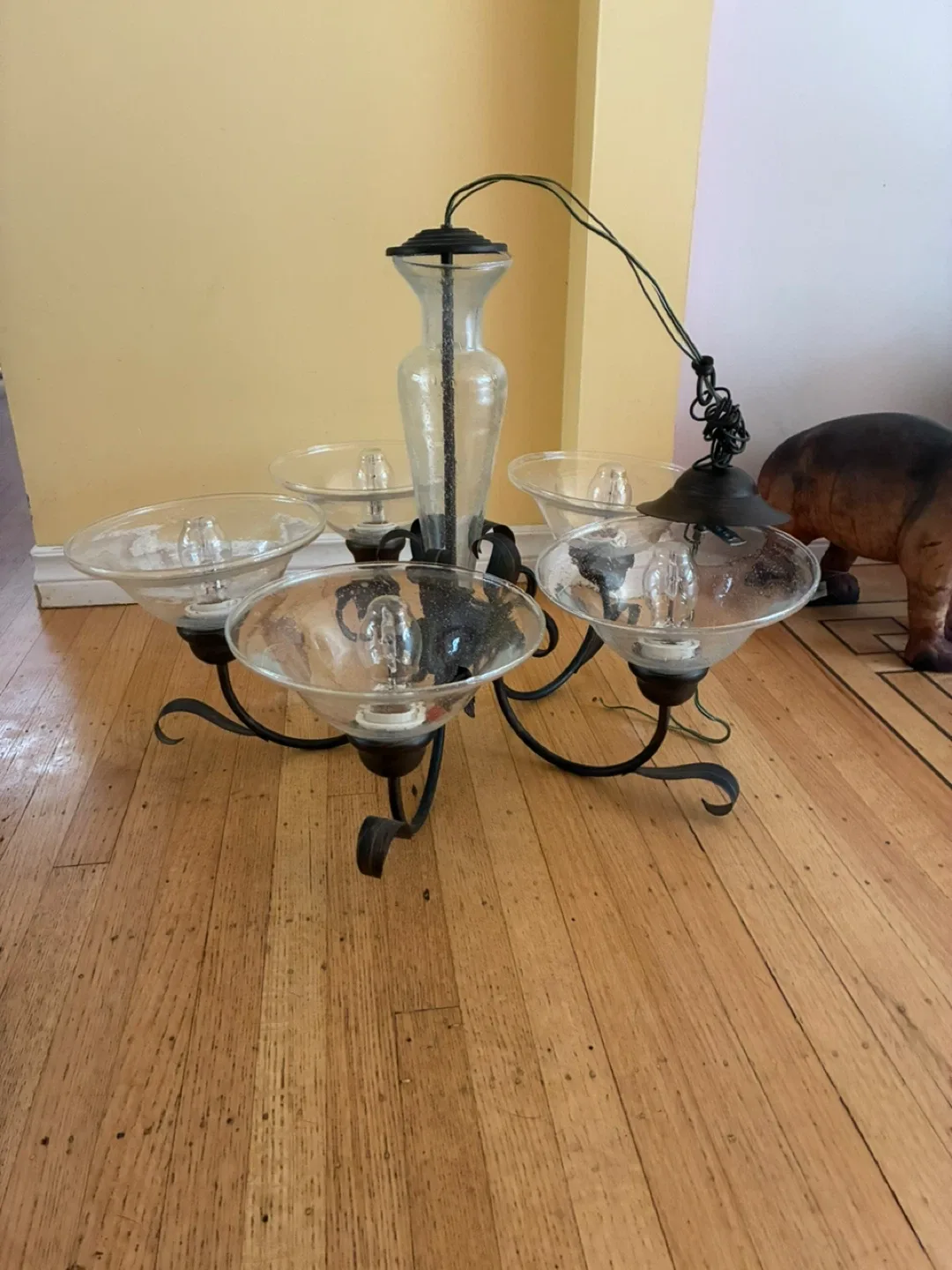 Five-Light Chandelier - Glass & Metal image indicator(3)