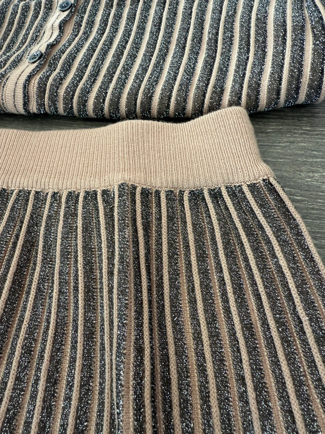 NEW Striped Knit Cardigan and Skirt Set - photo 2