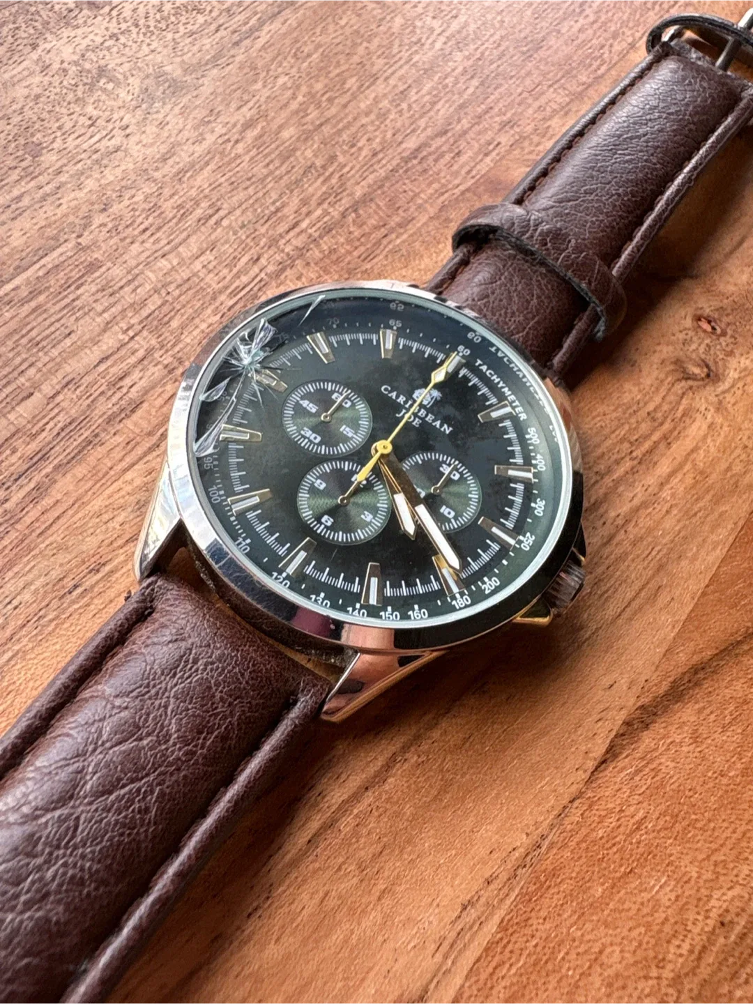 Caribbean Joe Brown Leather Band Watch image indicator(2)