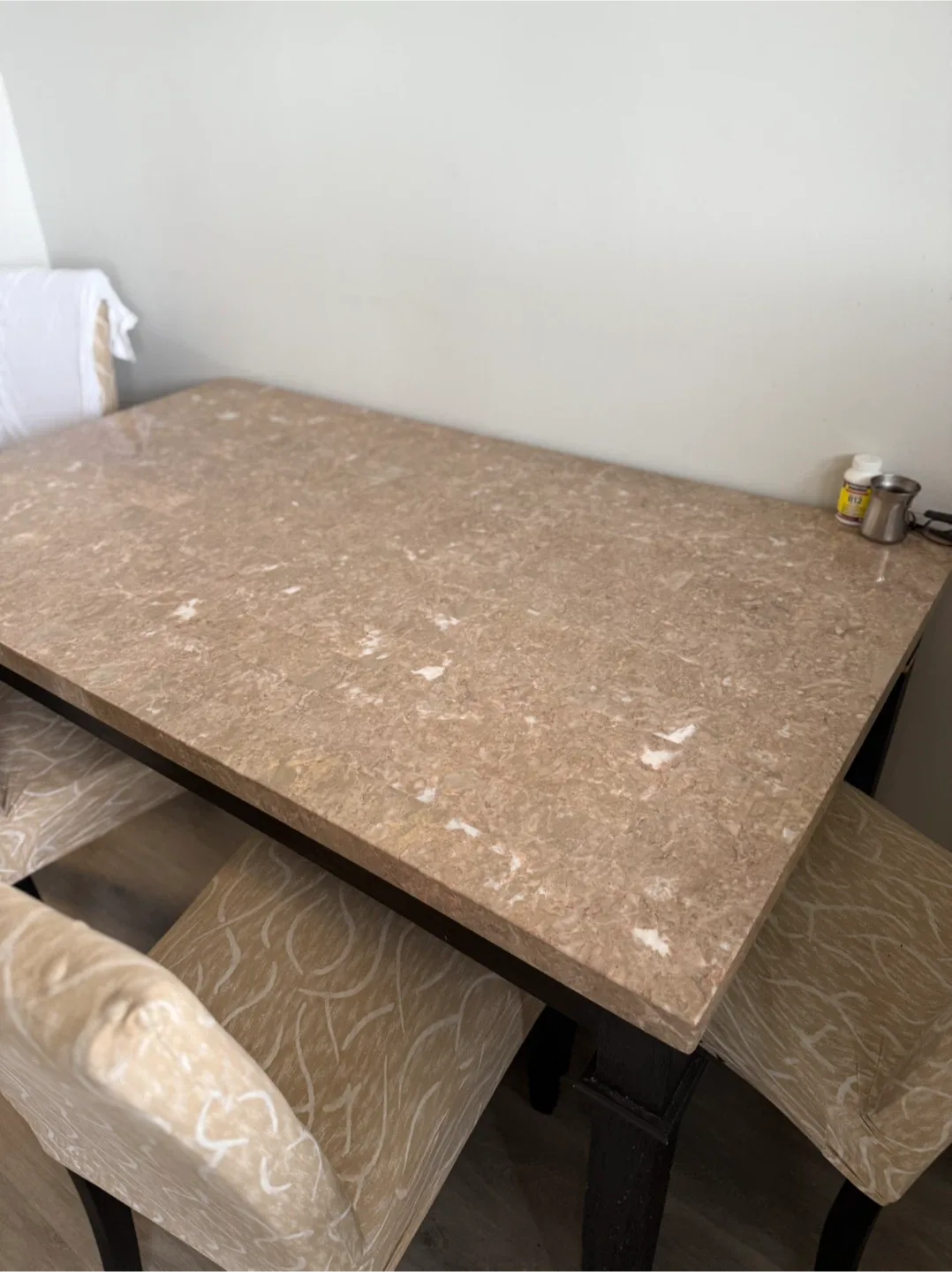 Dining Table with Faux Marble Top