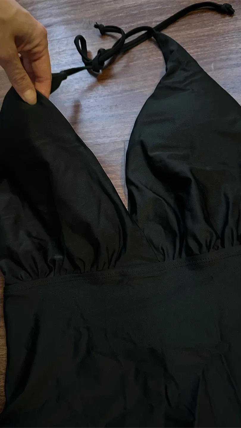 Black Halter Neck Swimsuit image indicator(2)