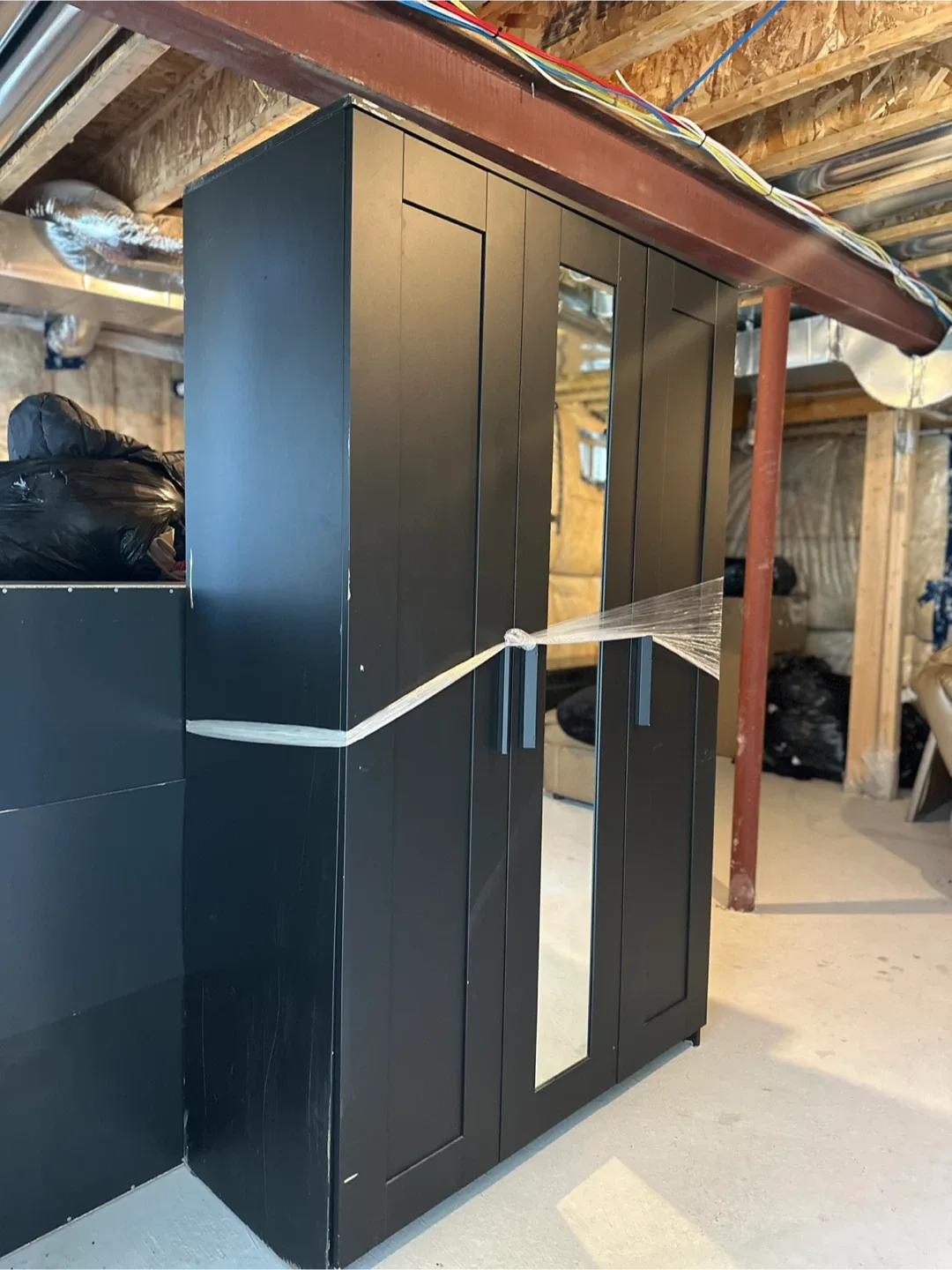 Black Wardrobe with Mirror image indicator(4)