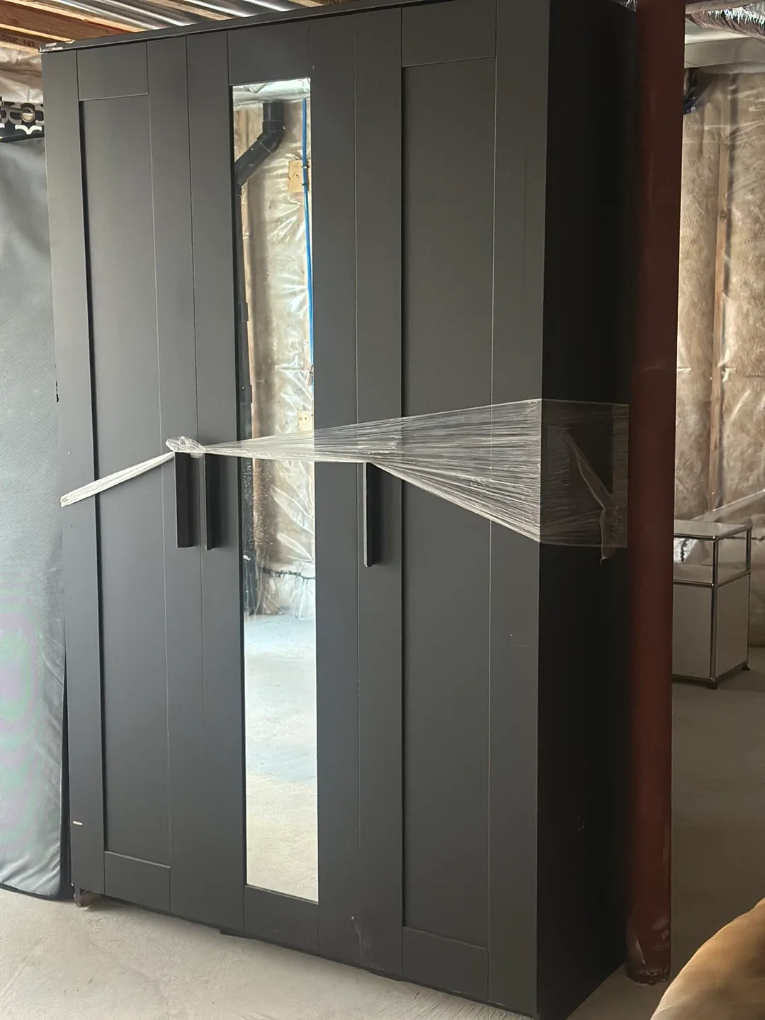 Black Wardrobe with Mirror image indicator(2)