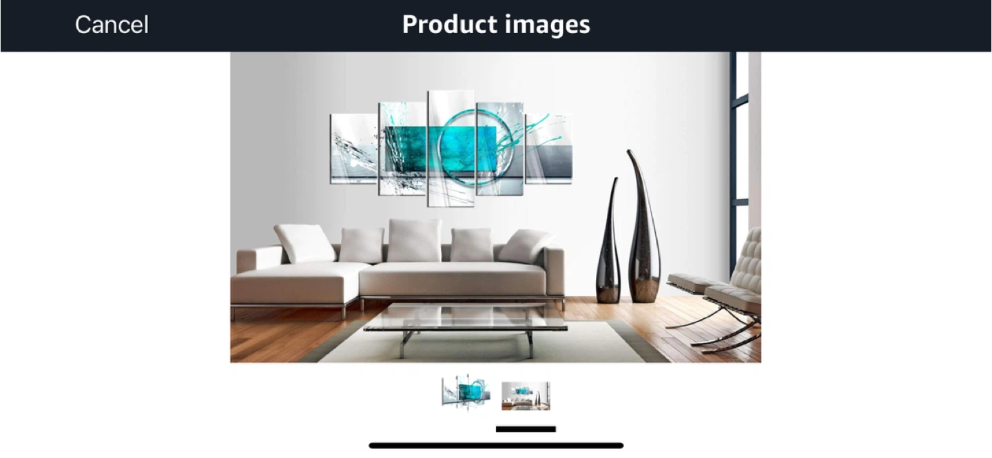Senlifa Art Turquoise Abstract Painting - 5 Panel - photo 2