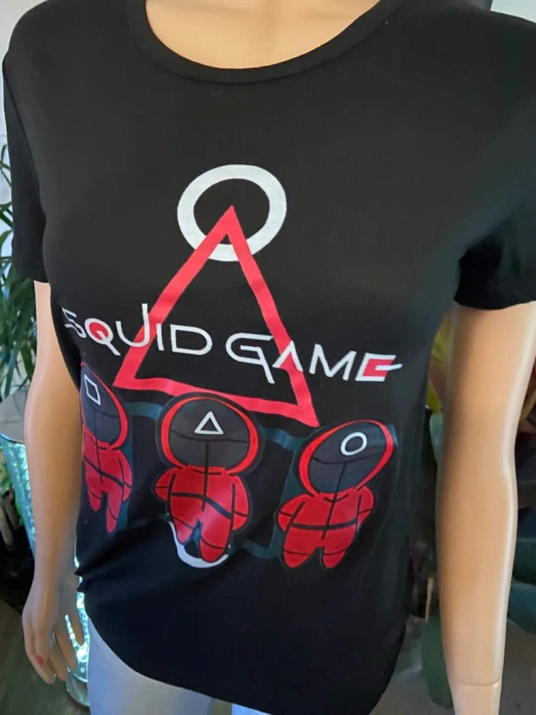 NEW: Halloween Squid Game Black T-Shirt Size Small image indicator(4)