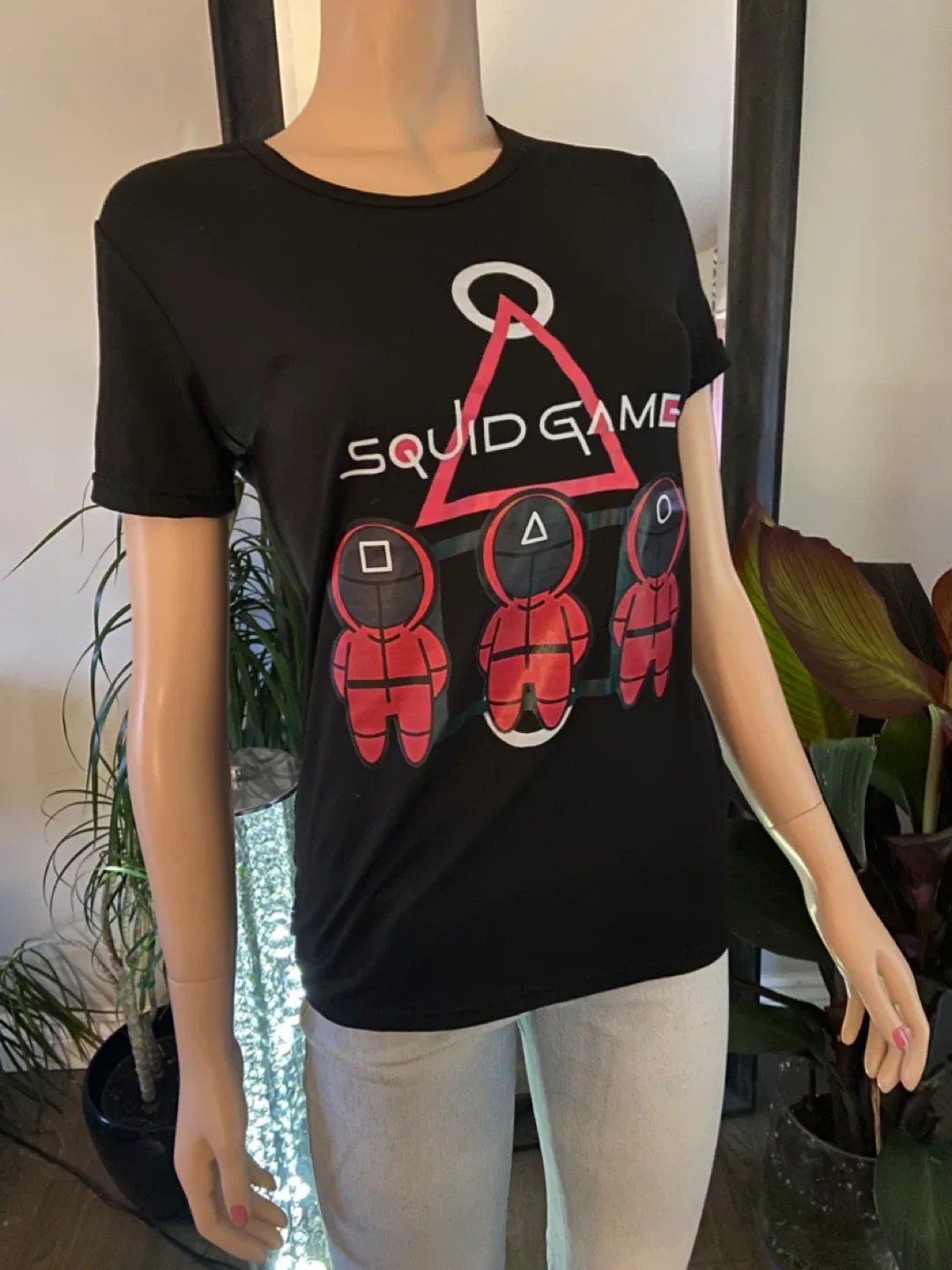 NEW: Halloween Squid Game Black T-Shirt Size Small image indicator(3)