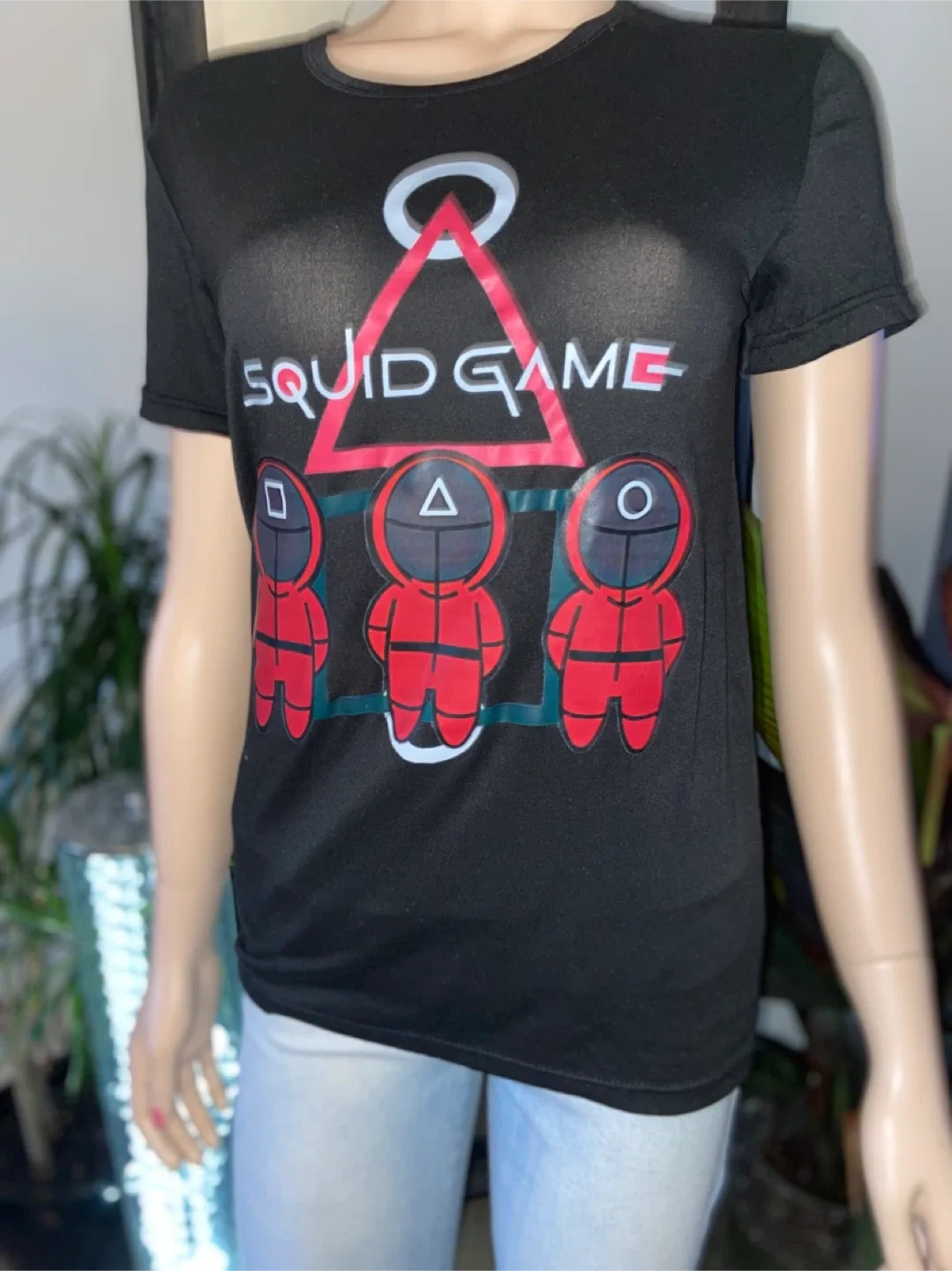 NEW: Halloween Squid Game Black T-Shirt Size Small image indicator(2)