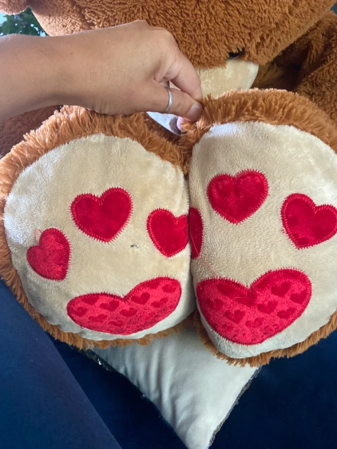 Giant Brown Teddy Bear with Red Bow image indicator(9)