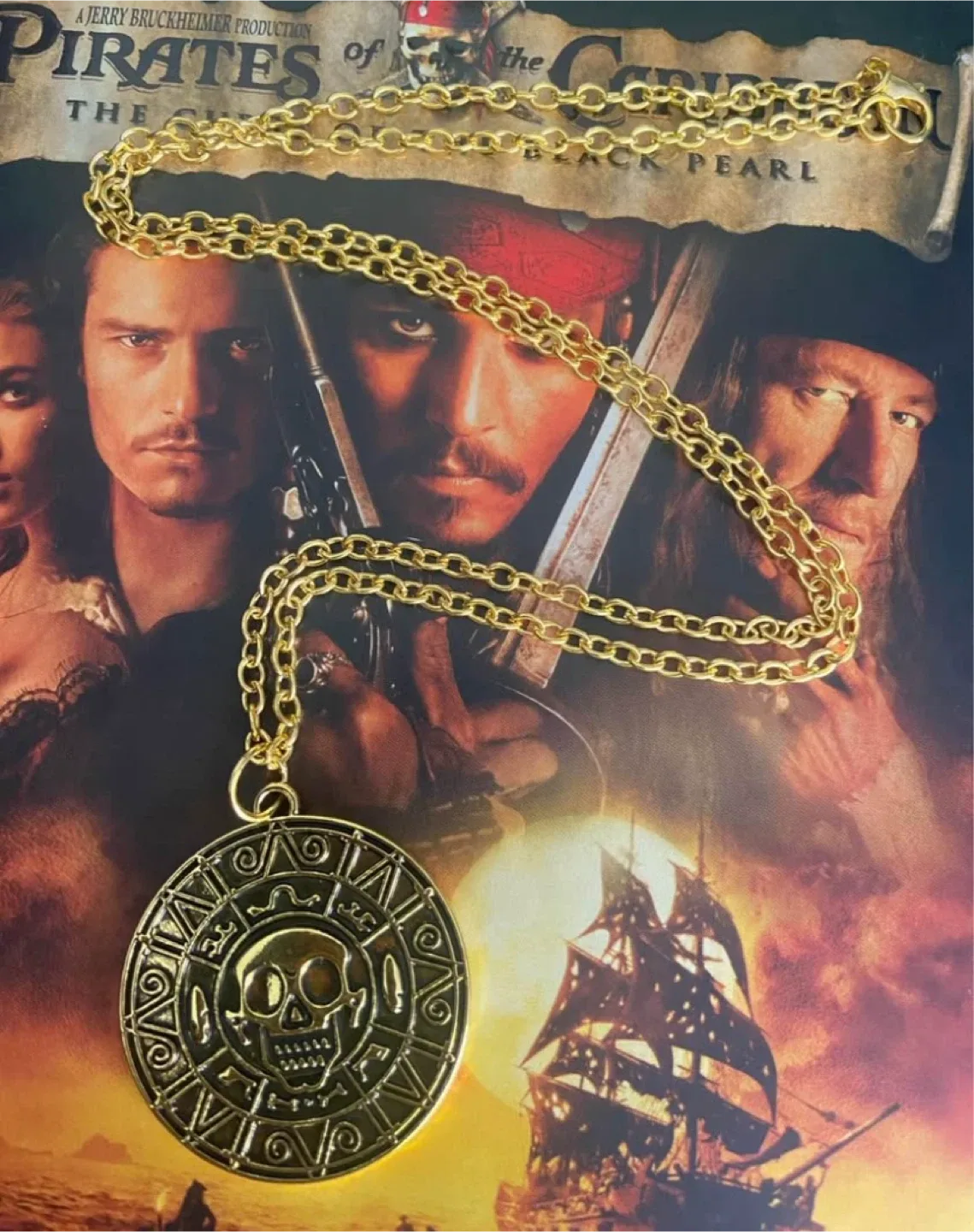 NEW: Pirates of the Caribbean Aztec Gold Necklace image indicator(7)