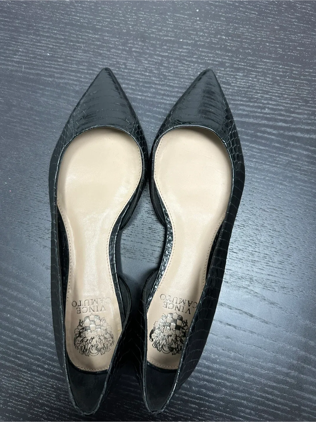 Vince Camuto Black Leather Flats