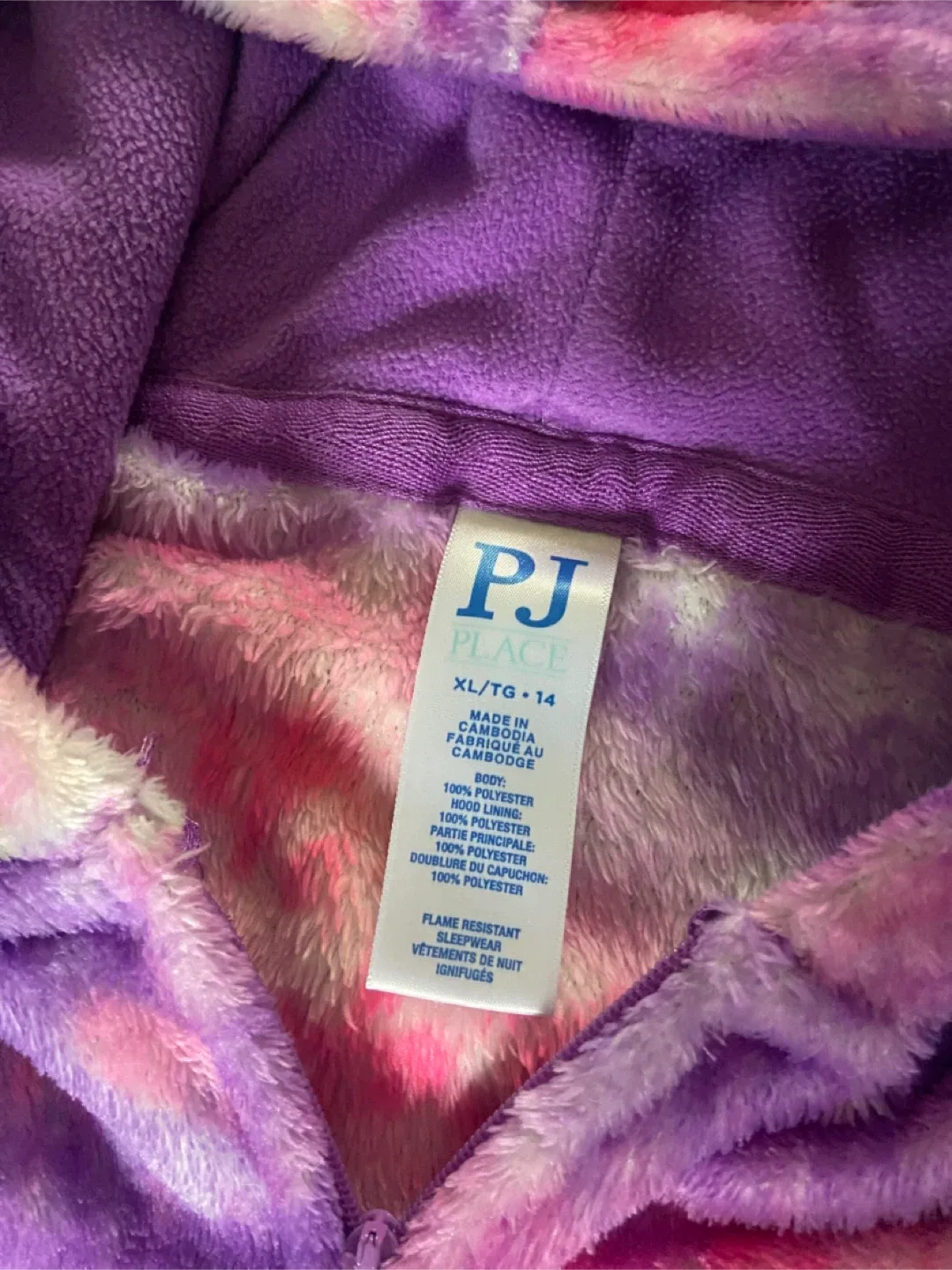 LIKE NEW: PJ Place Tie Dye Fleece Onesie  - Size XL (14) image indicator(2)