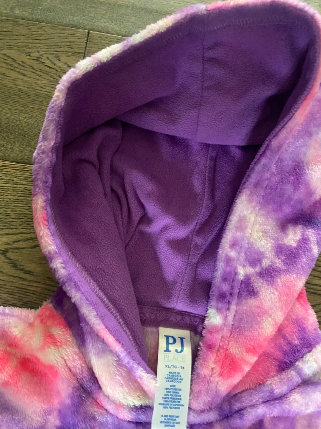 LIKE NEW: PJ Place Tie Dye Fleece Onesie  - Size XL (14) image indicator(6)