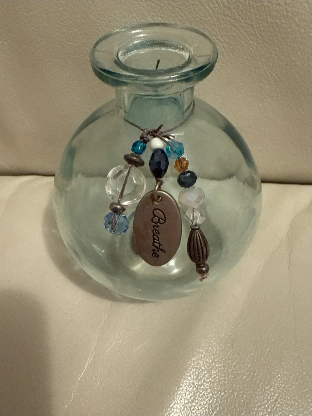 Glass scent diffuser Holder with Beads