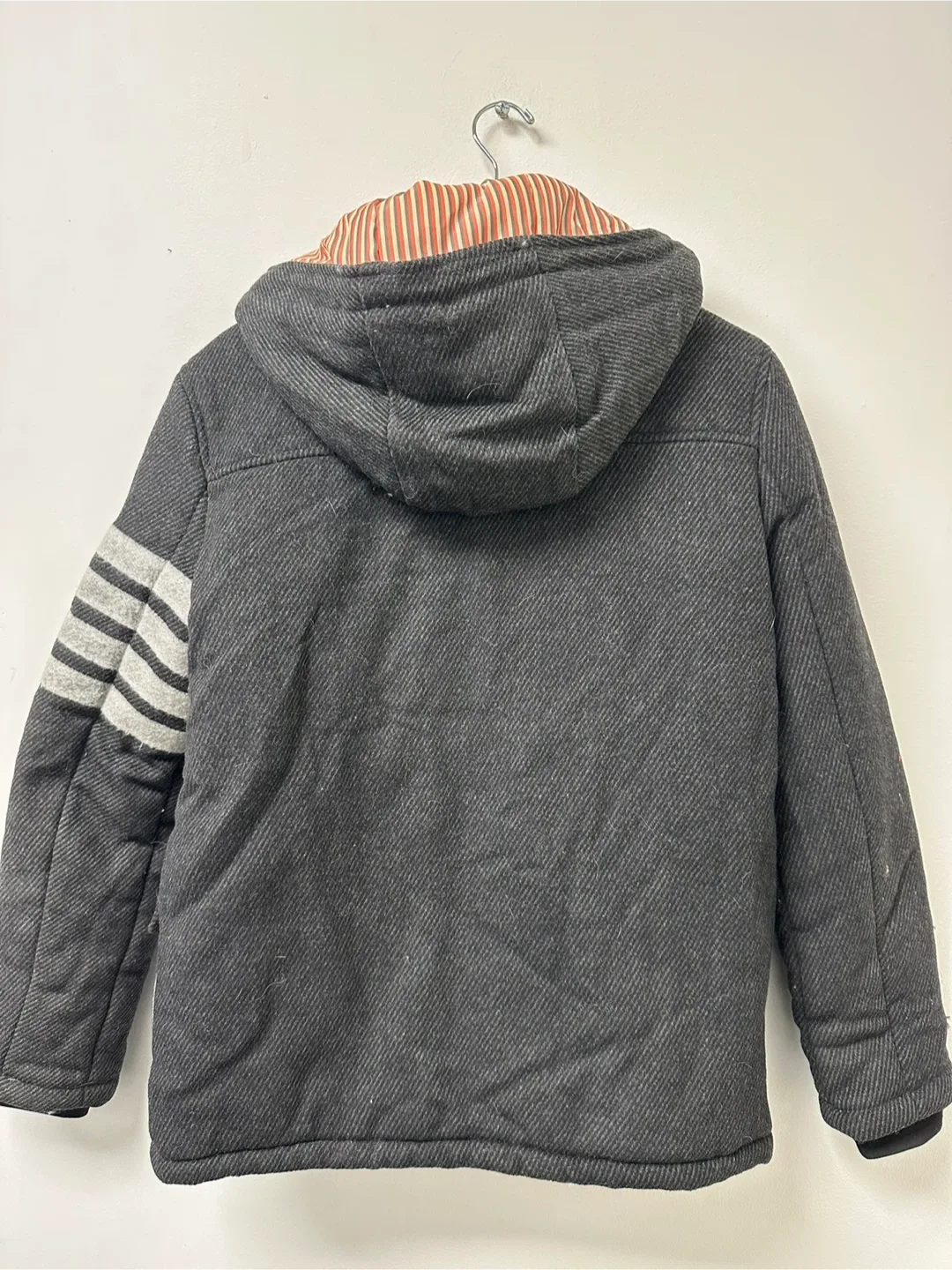 Thom Browne Grey Wool Hooded Jacket image indicator(3)