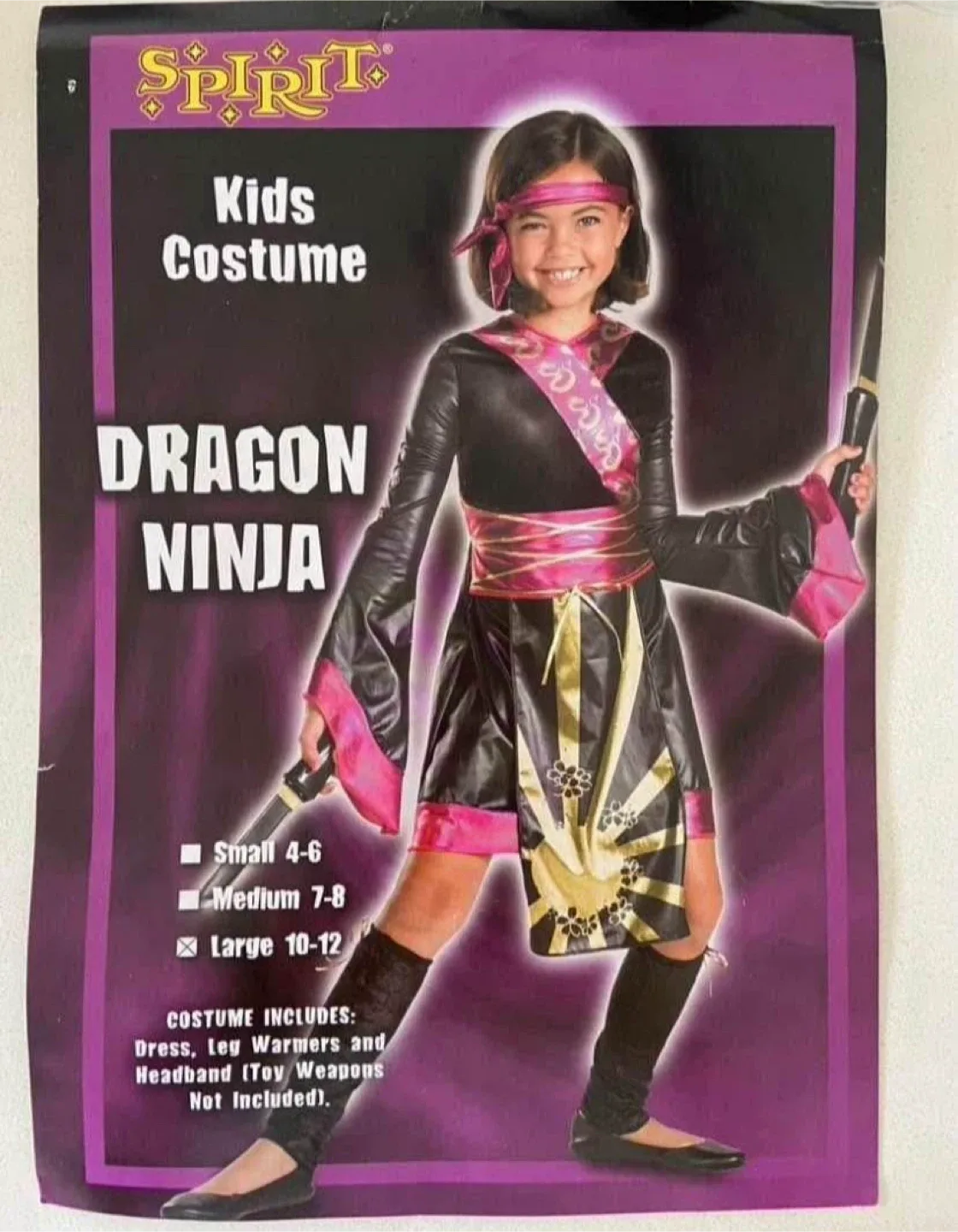 Spirit Kids Dragon Ninja Costume - Size Large (10-12) image indicator(2)