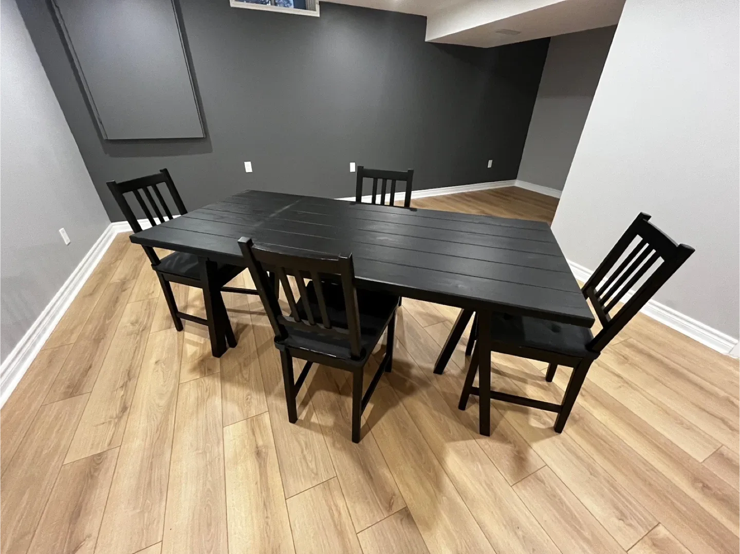 IKEA Black Dining Table with 4 Chairs image indicator(5)