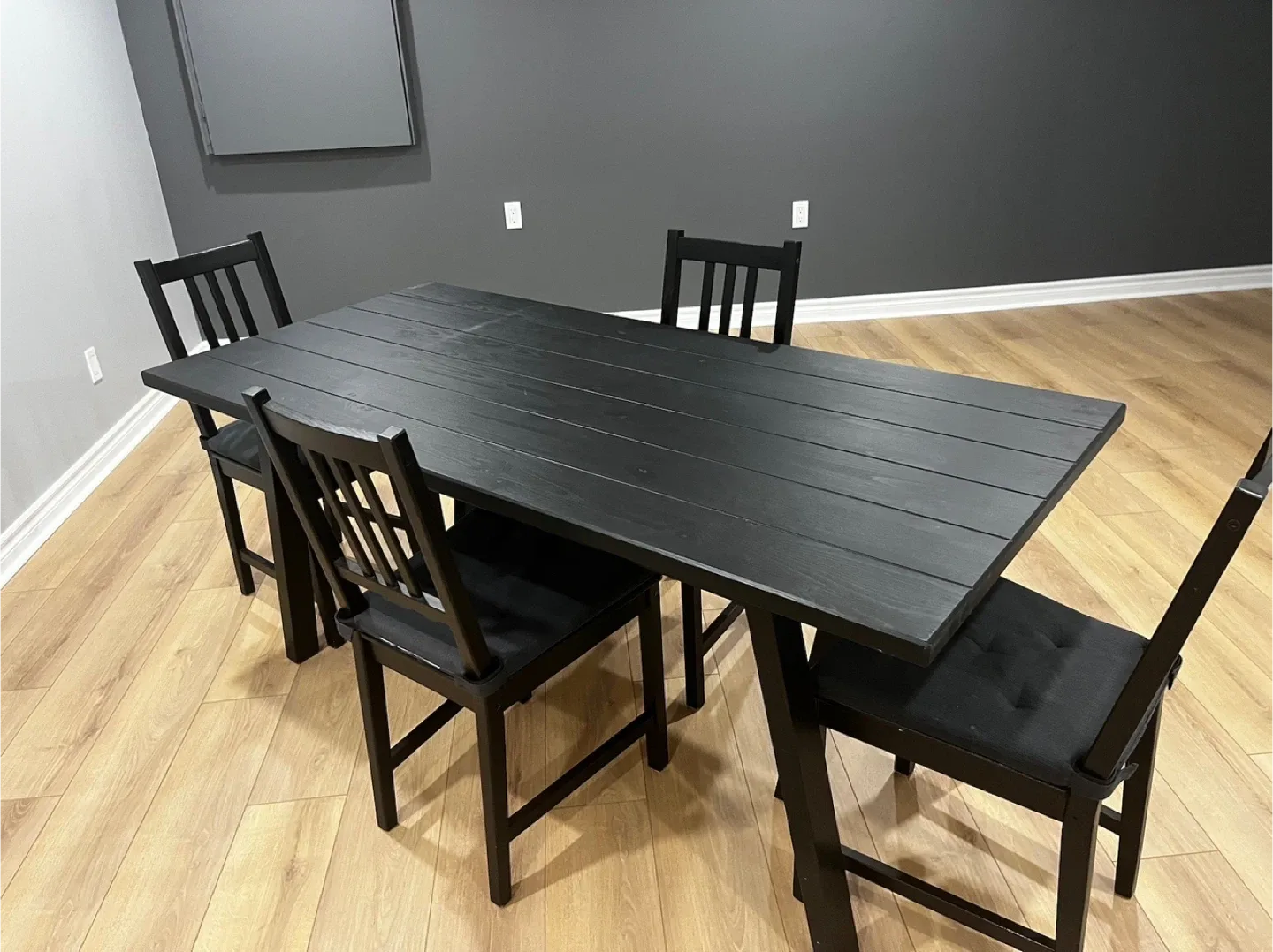IKEA Black Dining Table with 4 Chairs image indicator(2)