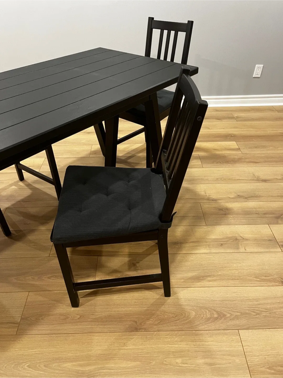IKEA Black Dining Table with 4 Chairs image indicator(3)
