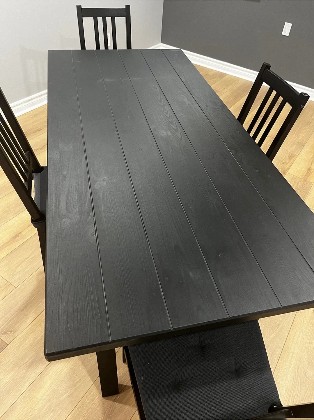 IKEA Black Dining Table with 4 Chairs image indicator(4)