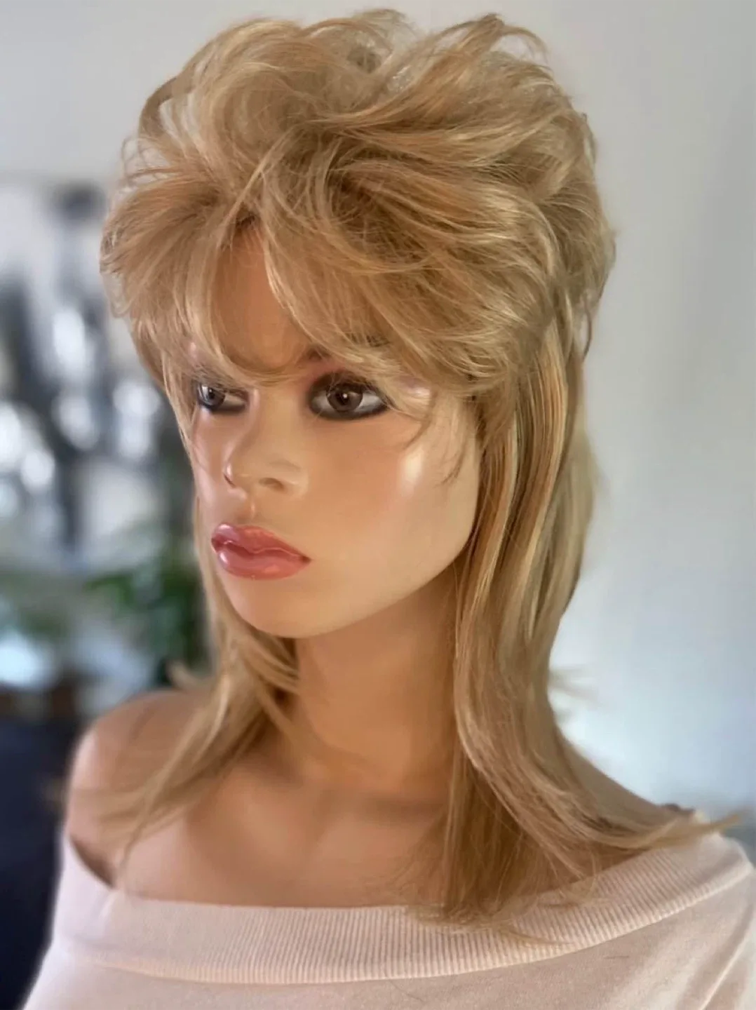 NEW: Blonde Layered Rocker Mullet Wig image indicator(5)