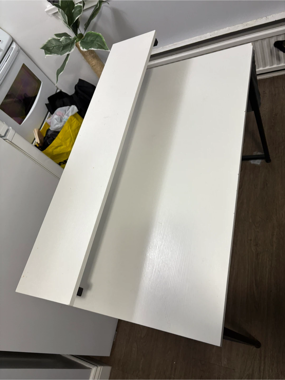 White Desk with Top Shelf - photo 3