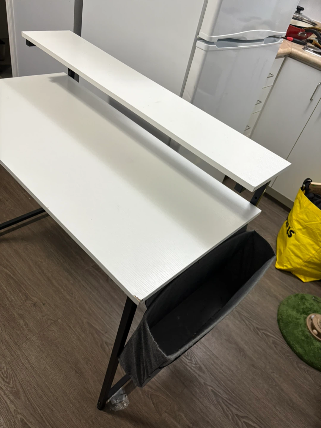 White Desk with Top Shelf - photo 4