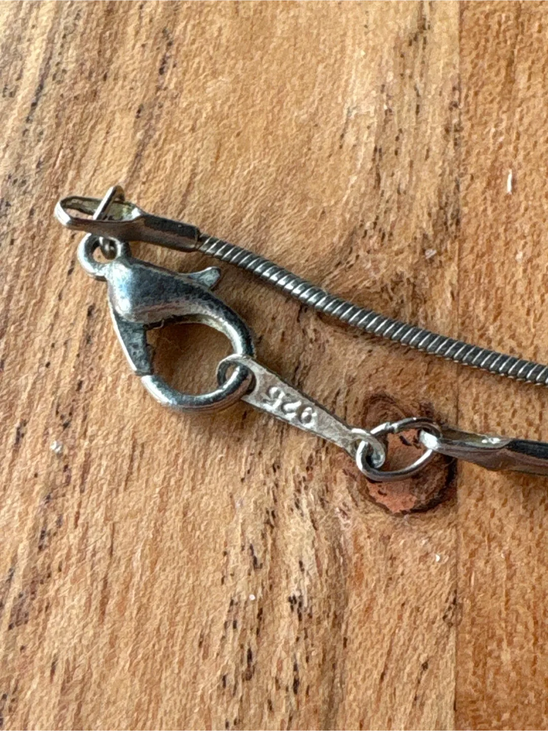 Silver Chain Necklace with Red Bead image indicator(2)