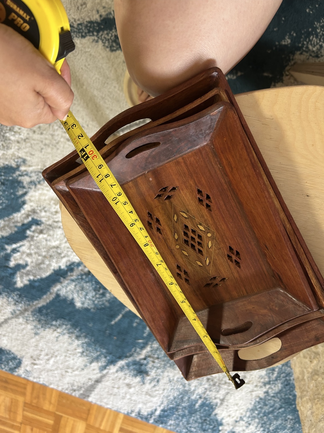 Wooden Serving Tray with Handles - photo 2