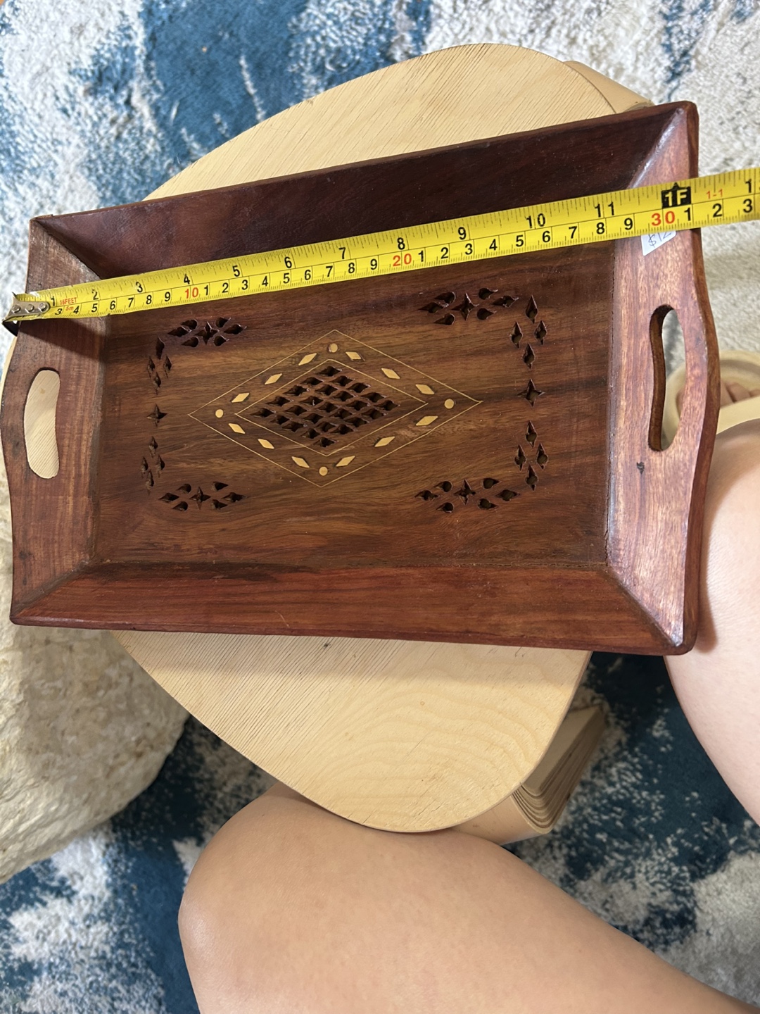 Wooden Serving Tray with Handles