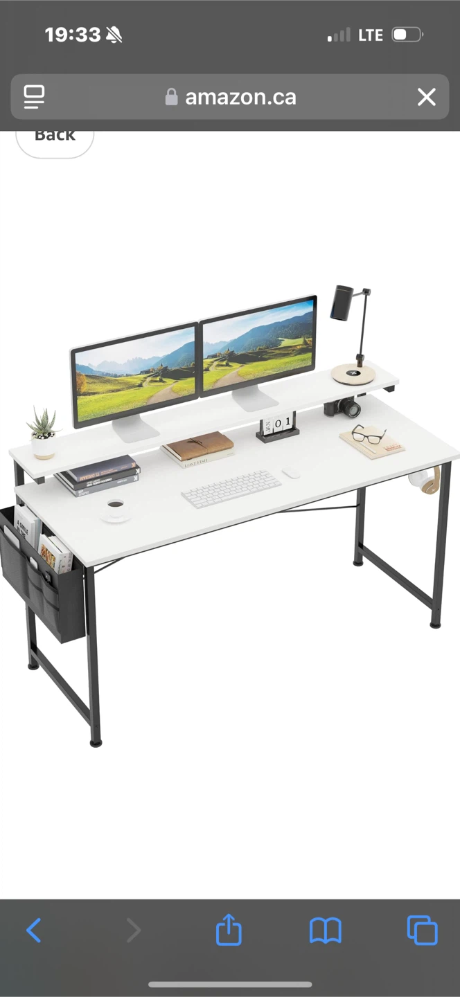 White Desk with Top Shelf - photo 5