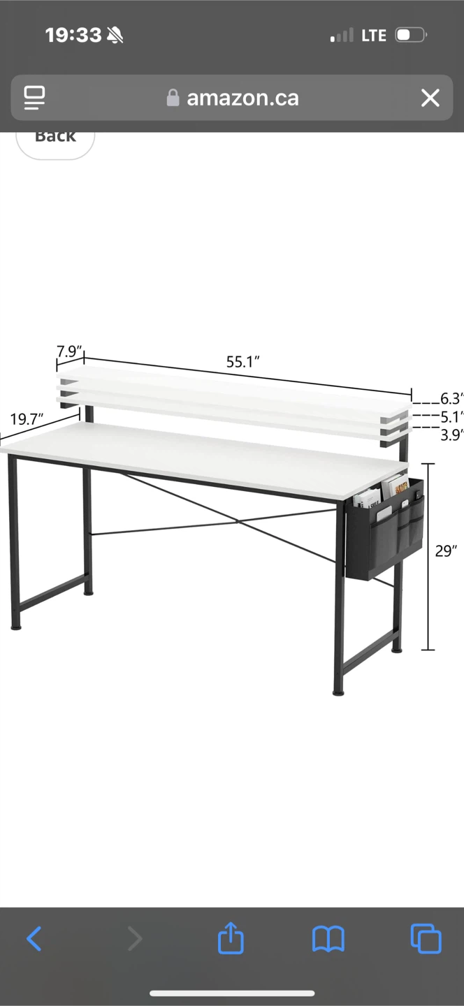 White Desk with Top Shelf