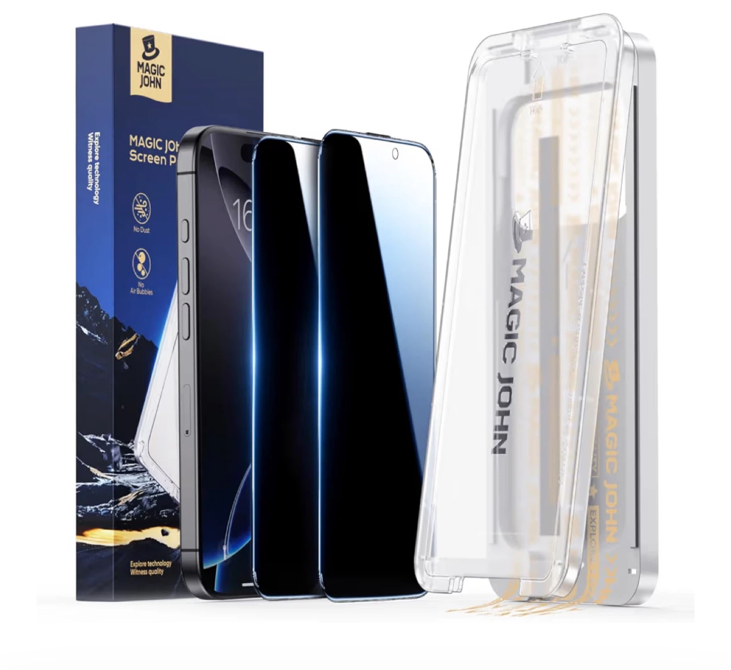 MAGIC JOHN iPhone 16 Pro Privacy Screen Protector 2 pack NEW