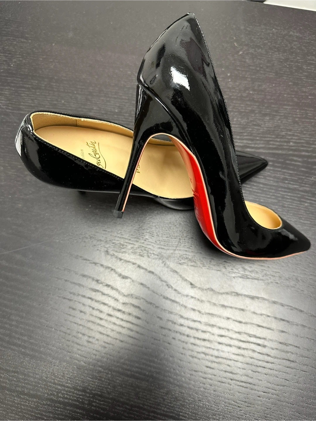 Christian Louboutin Black Patent Leather Heels - Size 39 - photo 2