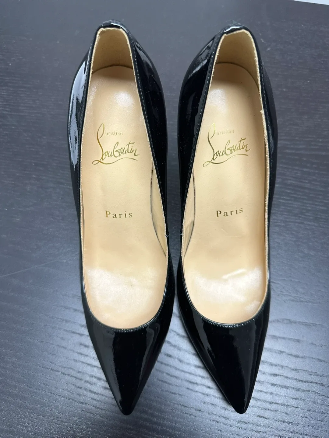 Christian Louboutin Black Patent Leather Heels - Size 39