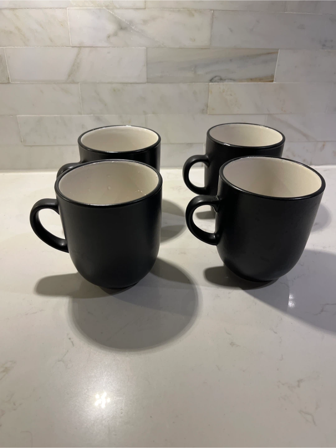 Set of 4 Matte Black Mugs