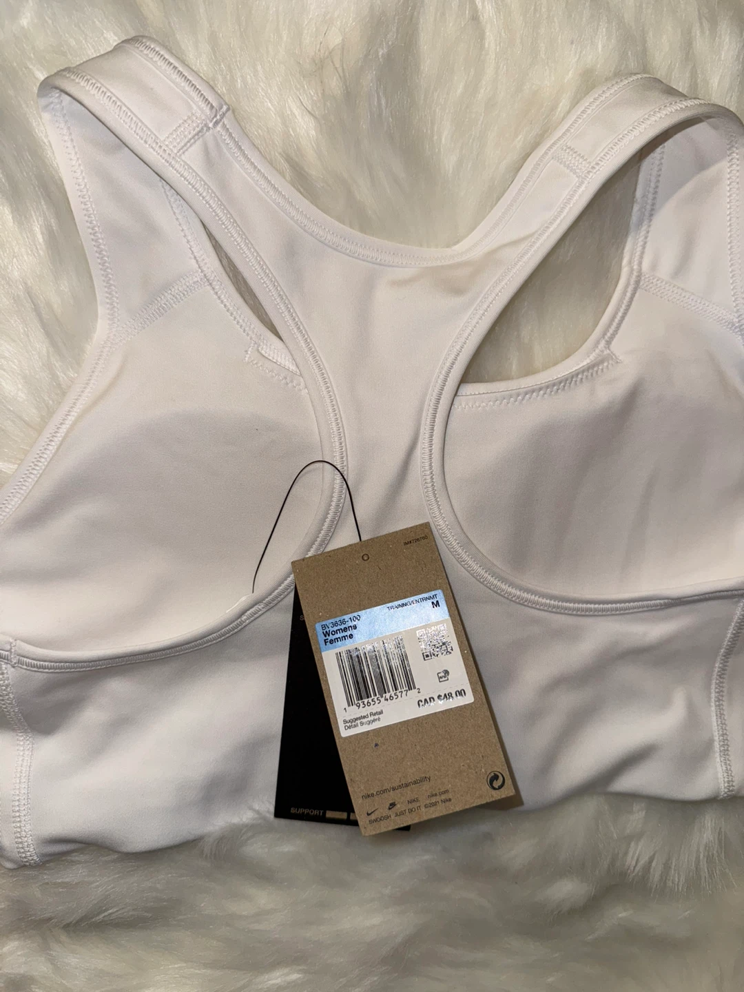 New Nike Dri-FIT Indy Light-Support Sports Bra - White, Size M - photo 3
