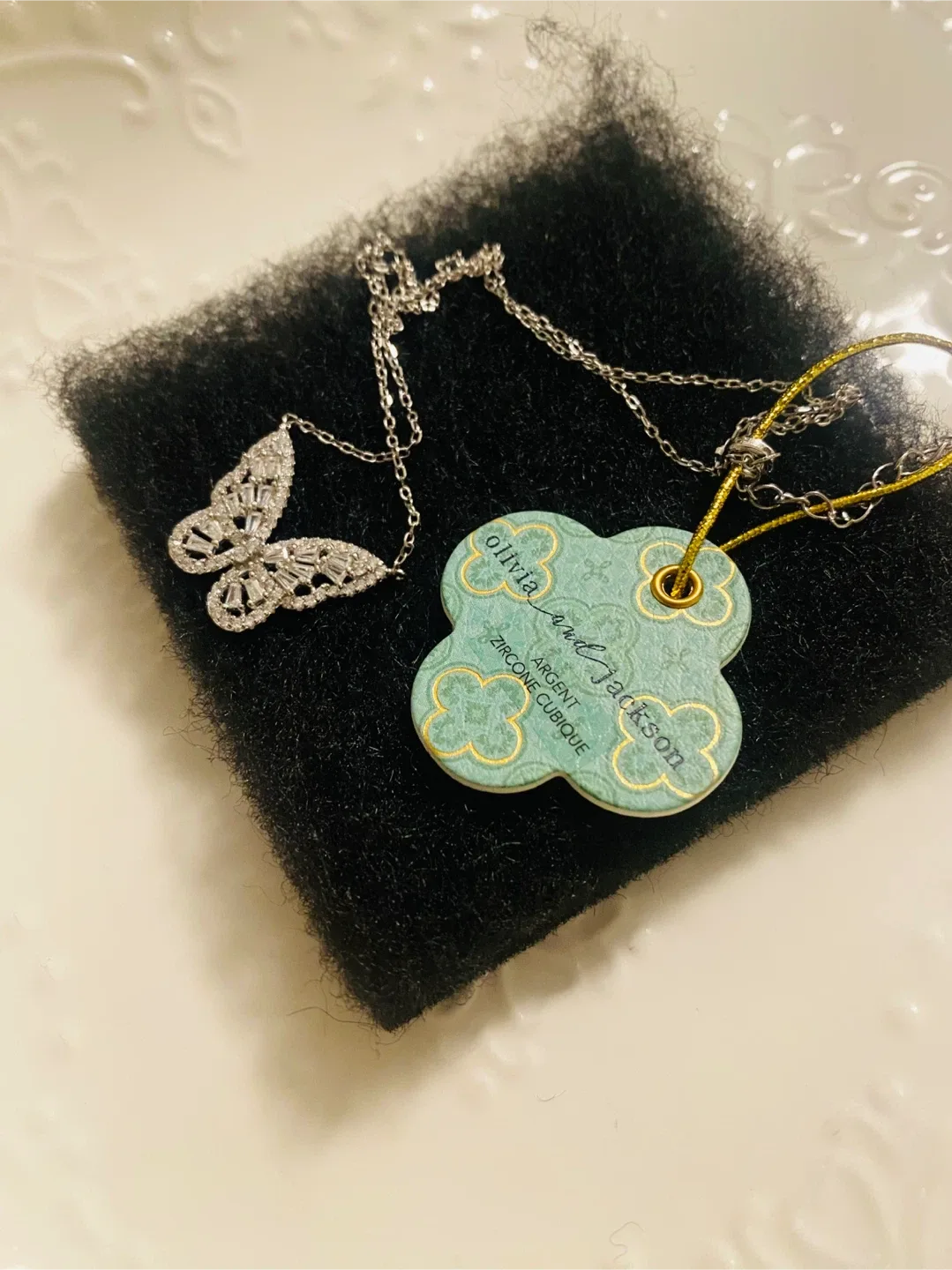 New (Unused) Olivia and Jackson Argent CZ Butterfly Necklace thumbnail