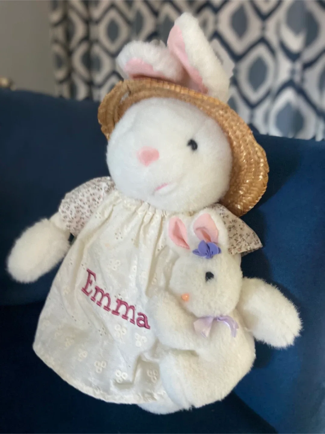 FREE: Vintage “Emma” Bunny Plush Toy with Hat thumbnail