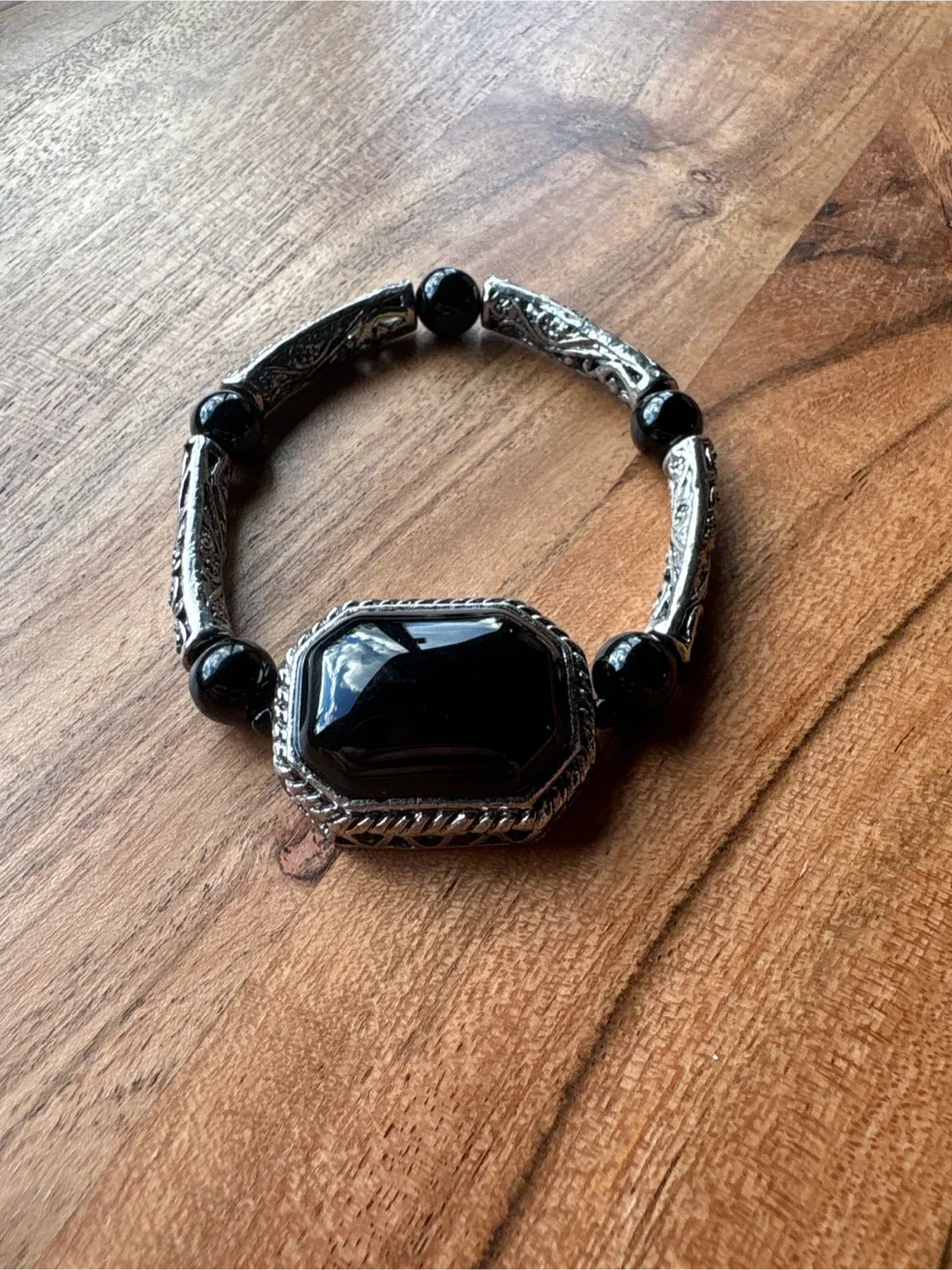 Onyx & Silver Bracelet thumbnail