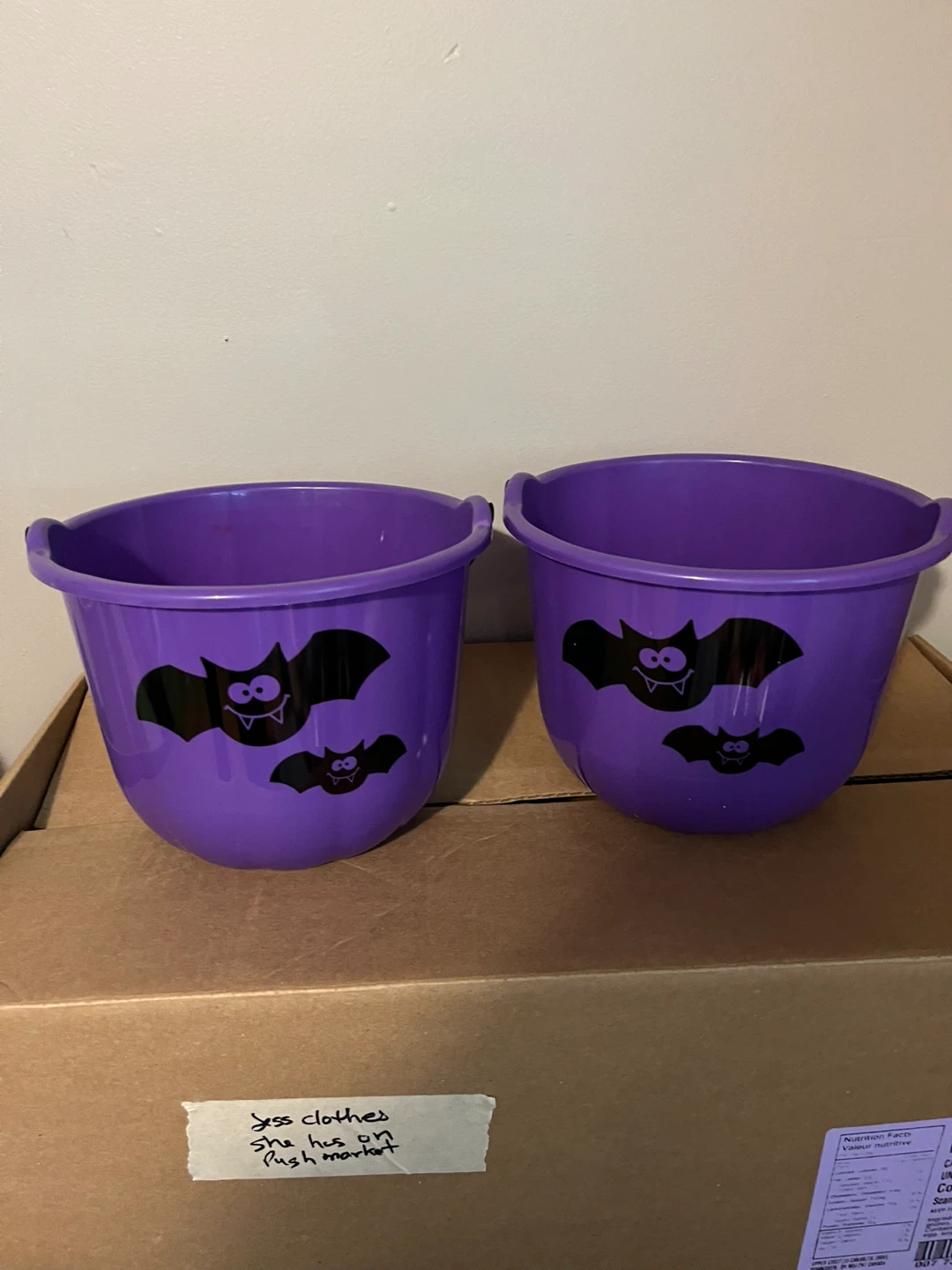 Purple Halloween Buckets - Set of Two