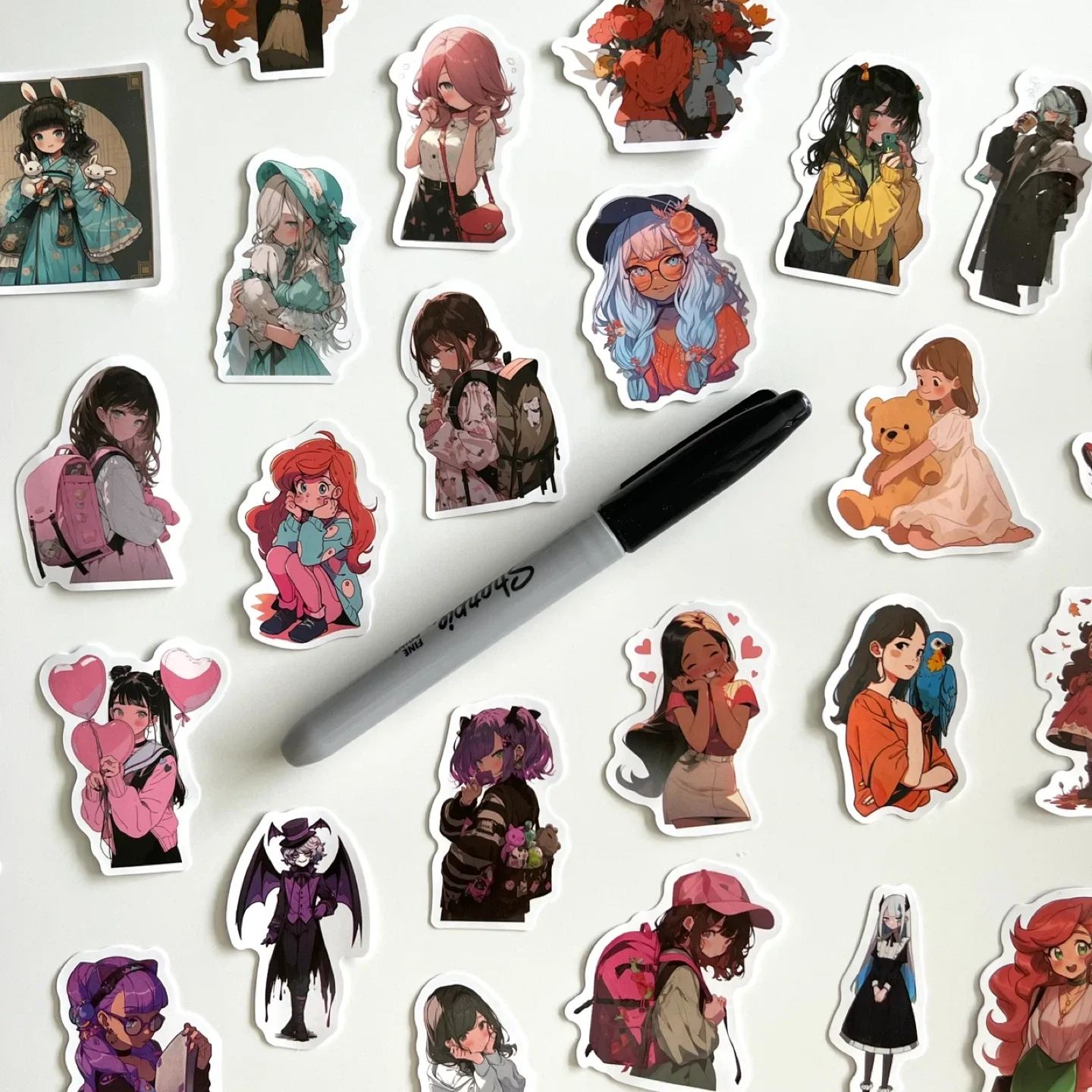 Pack of 50 Anime Style Character Stickers image indicator(7)